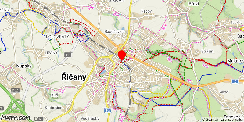 Mapa k akci K pramenům Rokytky, pochod Františka Znamenáčka