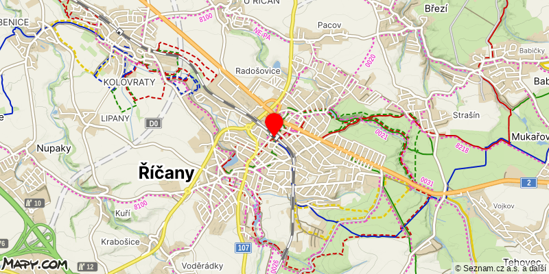 Mapa k akci K pramenům Rokytky, pochod Františka Znamenáčka